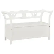 Storage Bench 126 cm White Solid Fir Wood vidaXL