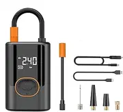 Smart Portable Tire Inflator | Wireless + Wired + Power Bank,Led Light– Fast Portable Air Pump for Car, Bike, Motorcycle,Balls