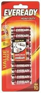 Eveready AA Heavy Duty Alkaline Battery (Pack of 10)