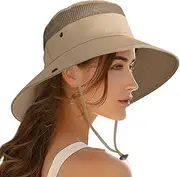 [PFFY] Sun Bucket Hats for Men Women 3” Wide Brim UPF 50+ Fishing & Beach Hat