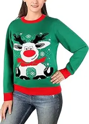 [XiaoMoSha] Unisex Ugly Sweater Christmas Women Men Holiday Knit Pullover Matching Ugly Christmas Sweater for Men Women Kids