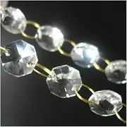 5m 14mm Christmas Garland Diamond Acrylic Crystal Octagonal Beads Curtain Bead Pendant Lighting for Wedding DIY Home Party Decor