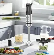 Stick Blenders Handheld, 4 in 1 Variable Speed Electric Stick Blender for Kitchen, Immersion Blender with 2 Blades, Professional Stick Blender Set, Portable Fruit juicer for Soups Baby Food, Sauce