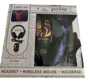 Warner Bros Harry Potter Headset Tech Bundle Headset w/Mic Wireless Mouse & Pad