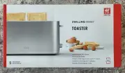 Zwilling Enfinigy 2 Long Slot Toaster 4 Slices with Extra Wide 1.5" NEW Silver
