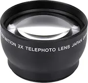 52mm Camera Lens, 2X Magnification HD Teleconverter for 52mm Mount Camera, Waterproof Optical Glass Conversion for Photography