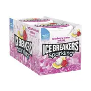 ICE BREAKERS Sparkling Raspberry Lemon Seltzer Breath Mints Tins, 1.5 oz 8 Count