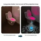 Motion Sensor Toilet Night Light With 16 LED Colors Cable Projection