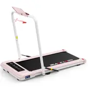 BLACK LORD Treadmill 2 IN 1 Electric Walking Pad 400mm Hydraulic Foldable Pink