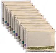 SOLSTICE Cotton Saree Bags/Covers For Storage Set Of - 12 Big Size Single (16 X 14 Inches) With Zip Closure For Clothes Bags And Wardrobe Organizer With Transparent Mesh Window, Beige