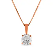 1 CT. Natural Clarity Enhanced Solitaire Pendant in 14K Rose Gold (J/I3)