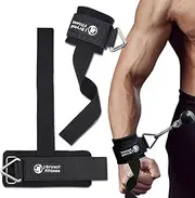 2pcs Adjustable Wrist Cuffs Weightlifting Straps with Ring Premium Padded Straps for Cable Machine Workout Strength Training for Weightlifting & Deadlifting