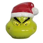 Dr. Seuss Grinch Sculpted Ceramic Cookie Jar Grinch Christmas Santa Hat