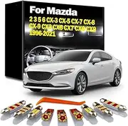 Car LED Interior Light Kit, For Mazda 2 3 5 6 CX-3 CX-5 CX-7 CX-8 CX-9 CX3 CX5 CX7 CX8 CX9 1996-2019 2020 2021 Led Bulbs