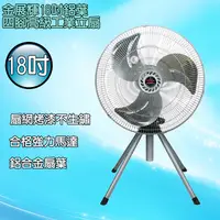 在飛比找PChome24h購物優惠-金展輝 18吋鋁葉四腳工業立扇 A-1803