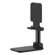Tablet Stand, Phone/Tablet Stand-Foldable&Adjustable Compact Desktop Phone/Tablet Stand Holder Cradle Dock-Extendable Super Stable for Ipad, Tablet, Phones Etc,Black,1pcs