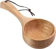 Wooden Bath Salt Scoop Wooden Kitchen Scoop with Hanging Rope Rice Spoon Soup Scoop,8 Inch Wood Water Spoon Multipurpose Large Solid Wood Serving Soup for Cooking Stirring, Bath Salt, Canisters Flour