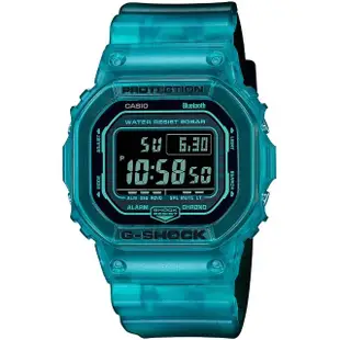 【CASIO 卡西歐】G-SHOCK 街頭潮流半透明藍牙電子手錶 母親節 禮物(DW-B5600G-2)