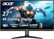 acer Nitro 27" UHD 3840 x 2160 IPS PC Gaming Monitor | Adaptive-Sync Support (FreeSync Compatible) | 4ms (G to G) | HDR10 Support | 99% sRGB | 1 x Display Port 1.2 & 2 x HDMI 2.0 | KG272K Lbmiipx