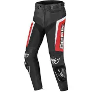 Misle Black White Red Leather Motorcycle Pants