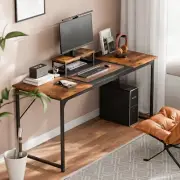Miazya Large Computer Desk with Monitor Stand, Home Office Desk Gaming Table