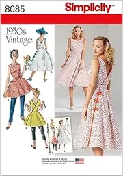[Simplicity] 8085 Misses' Vintage 1950s Wrap Dress in Two Lengths Sewing Pattern, Size 6-8-10-12-14