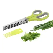 5 Blade Herb Scissors Trimmer Shear Kitchen Stainless Steel Food Grade Chef NEW