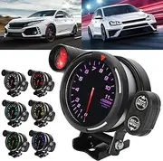 3.15in Car Tachometer RPM Gauge Meter, 80mm Car Digital Meter 7 Color Highly Sensitive Automobile Instrument