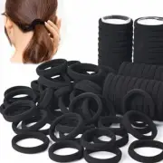 50pcs Black Hair Ties for Women Girls – Strong Hold, No Pull, Tangle-Free!