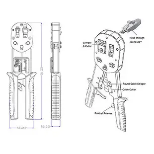 工程級 穿透式水晶頭壓接工具 網路夾 壓接鉗 RJ45 脫線鉗 切齊 網路頭 網路線接頭 壓線鉗 壓線夾