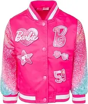 [Barbie] Girls Varsity Bomber Jacket Little Kid to Big Kid Sizes (4-14-16)