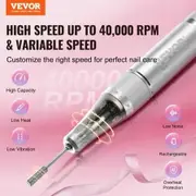 Electric Cordless Nail Drill 40000RPM Nail E File Machine with LCD-Display