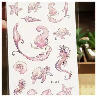 粉紅美人魚 EC-566 K12【WAWA TATTOO】兒童Party卡通防水紋身貼紙刺青貼紙
