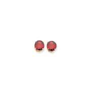 14k Yellow Gold 9mm Garnet Checker Earrings