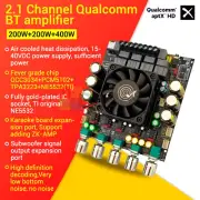 2*200W+400W TPA3251 Bluetooth Power Amplifier Board ZK-APTX2 NE5532 Module 2.1CH