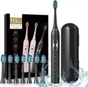 Electric Toothbrush 8 brush heads and travel case, 5 modes, & Only USB cABLE