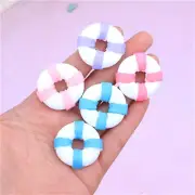 10 pcs Assorted Flat Back Lifebuoy Resin Embellishments Crafting Art Decors 32mm