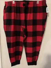 Old Navy Womens XXL Red Black Plaid Jogger Style Lounge PJ Pants NWT! A3057