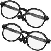 2pcs Doll Glasses Miniature Doll Eyeglasses Tiny Glasses Mini Doll Eyewear Decor Adorable Mini Glasses Doll Eyewear Accessories Miniature Sunglasses Glasses for Dolls Black Plastic