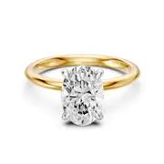 3.00ct Oval Solitaire Laboratory Grown Diamond Ring in 18kt Yellow Gold