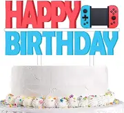 Game Controller Birthday Cake Topper,Including Switch Game Controller Cake Topper for Gamer Girls and Boys,Switch Gaming Birthday Party Supplies - Cake Topper Featuring Game Controller Design