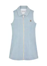 Moncler Kids Logo Denim Dress (8-10 Years) - Blue - 8A (8 Years) 8A (8 years)