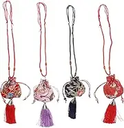 GRIRIW 4pcs Drawstring Pouches Fabric Sachet Bags for Storage Empty Elegant Drawstring Bag Set