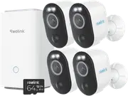 Reolink 2K+ Battery Camera Security Kit x 4 with Hub 64GB