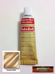 M00198 MOREZMORE Fresh Amaco Rub 'n Buff GRECIAN GOLD Wax Metallic