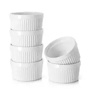 Ramekins 237ml - Ramekins for Creme Brulee Porcelain Ramekins Oven Safe, Classic Style Ramekins, Set of 6, White