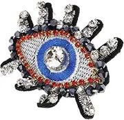 MUELODSIC Cartoon Applique Eye Patches Sew Rhinestone Embroidered Patches for DIY Clothing Repair Decoration for Bags Hats Accessories