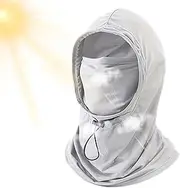 [Kezvmhy] Golf Masque - UPF 50+ Outdoor Sun Hat, Moisture-Wicking Quick-Dry Breathable UV Cut Ice Silk Face Cover Neck Gaiter Unisex Sport Accessory, Light Gray, 説明を参照してください