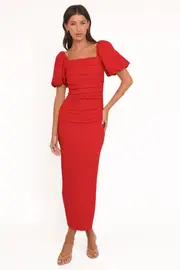 [PUP44] Carey Midi Dress - Red 4 Red