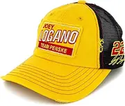 Checkered Flag Sports Joey Logano 2025 Vintage Patch Hat Yellow/Black, Yellow/Black, One Size